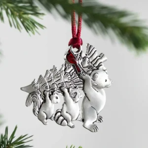 Solid Pewter Christmas Tree Ornament