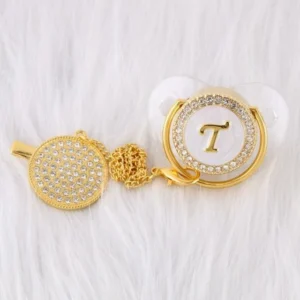 LETTER PEARL CRYSTAL PACIFIER