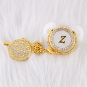 LETTER PEARL CRYSTAL PACIFIER