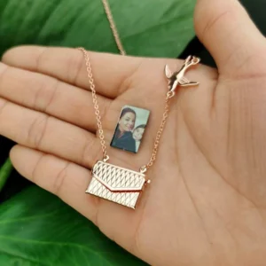 Custom Photo Engraved Handbag Necklace