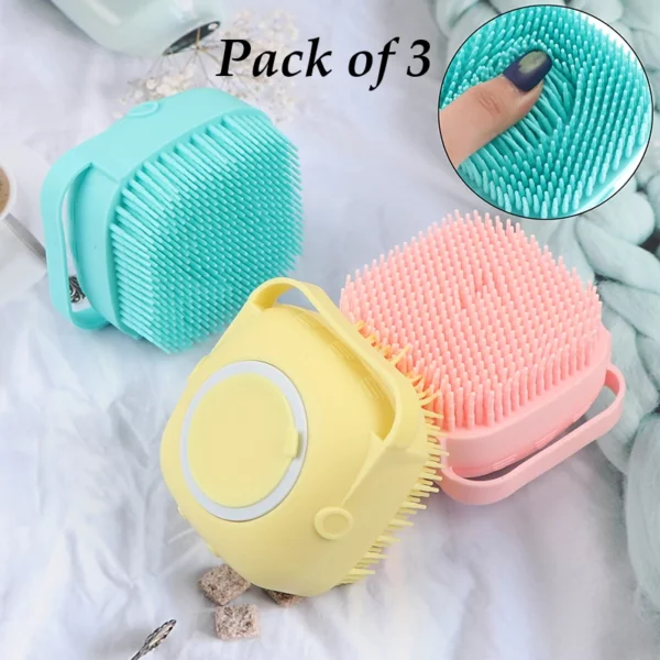 (🔥HOT SALE NOW-50% OFF) Silicone Shower Brush💦Pack of 3-Only $5.98 each