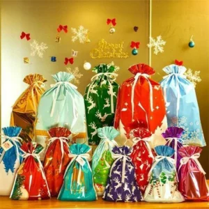 (CHRISTMAS SALE NOW-48% OFF)Drawstring Christmas Gift Bags