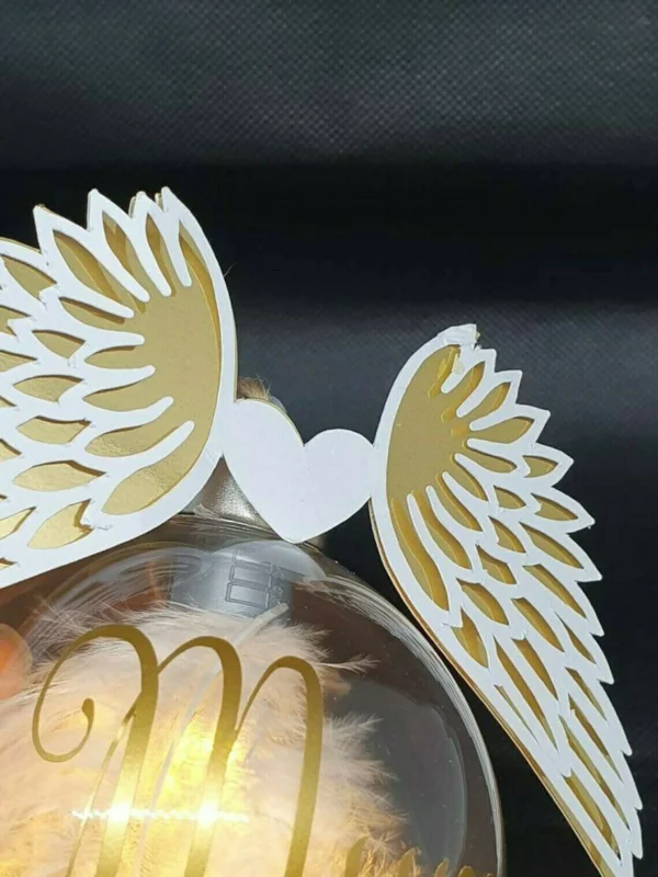 Angel Wings LED Glass Ball Commemorative Decoration Sympathy Gift