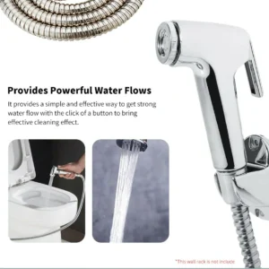 Handhold Shower Head Douche Toilet Bidet Sprayer With 1.5m Hose - Silver