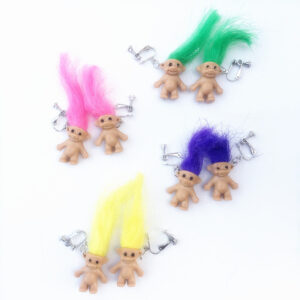 Retro Troll Doll 90s Kitsch Earrings