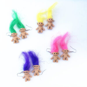 Retro Troll Doll 90s Kitsch Earrings