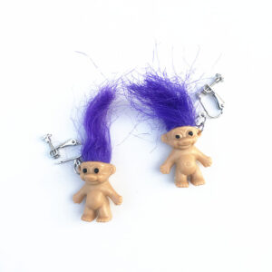 Retro Troll Doll 90s Kitsch Earrings