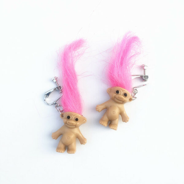 Retro Troll Doll 90s Kitsch Earrings