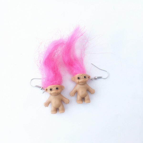 Retro Troll Doll 90s Kitsch Earrings