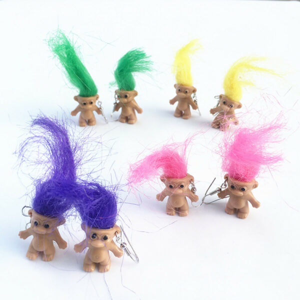 Retro Troll Doll 90s Kitsch Earrings