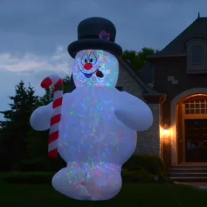 The 18' Frosty The Snowman Lightshow For Christmas Yard Decoration