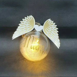 Angel Wings LED Glass Ball Commemorative Decoration Sympathy Gift