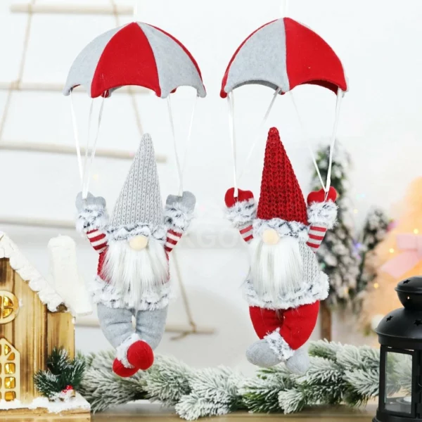 Lovely Santa Gnome With Parachute For Christmas Decor