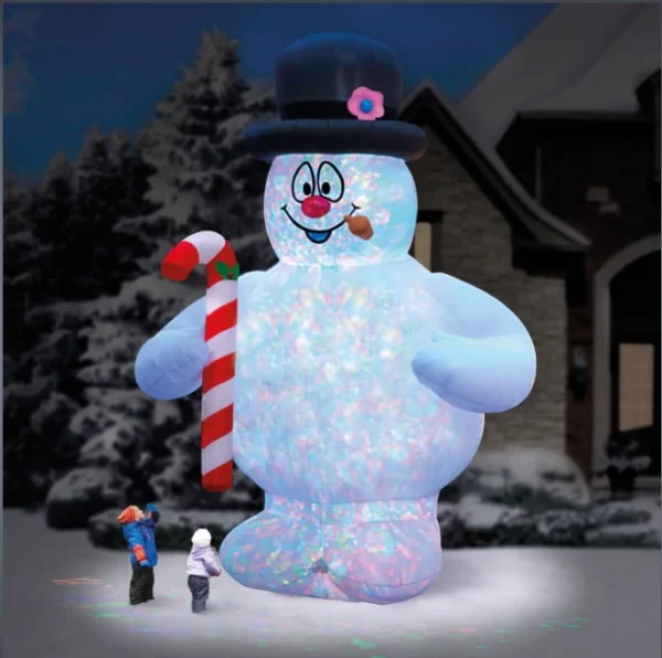 The 18' Frosty The Snowman Lightshow For Christmas Yard Decoration