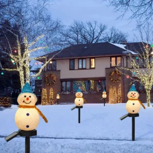 Christmas sales 50%OFF-- Waterproof solar snowman lamp.