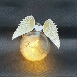 Angel Wings LED Glass Ball Commemorative Decoration Sympathy Gift