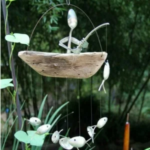 (🔥Hot Sale - 48% OFF)Fishing Man Spoon Fish Sculpture Wind Chime