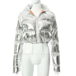 Long Sleeve Zipper Design Gilet Puffer Jacket