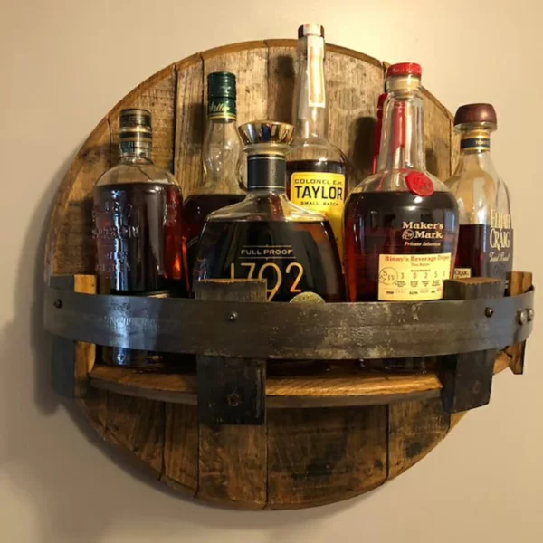 NEW YEARS SALE - 50% OFF - Bourbon Whiskey Barrel Shelf