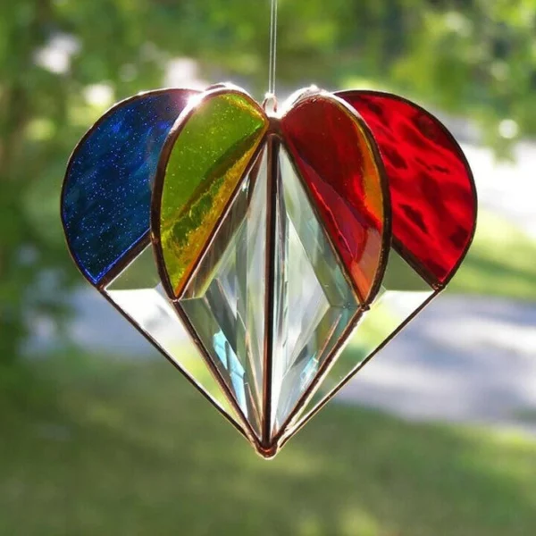 🎄🎁(Christmas Hot Sale-50% OFF) Stained Heart-shaped Suncatcher- Buy 4 Get Extra 20% OFF