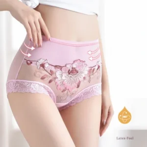 [ 6 PCS ] High Waist Lace Embroidered Panties