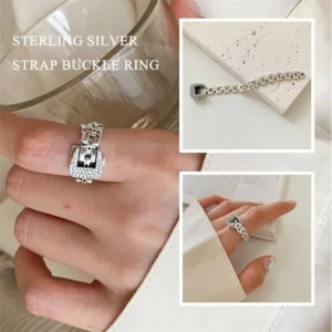 Sterling Silver Strap Buckle Ring （BUY 2 GET 1 FREE）