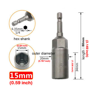 Extra Deep Hex Bit Socket Bolt Nut Driver Bit Set