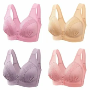 [ 3 PCS ] Convenient Front Button Breathable Bra