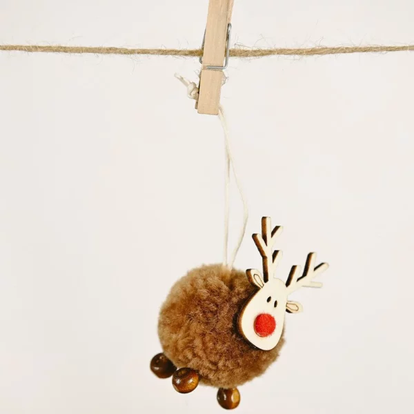 🦌Cute Felt Wooden Elk Christmas Tree Decorations🎄