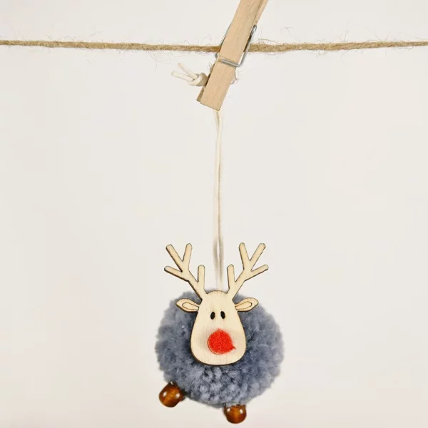 🦌Cute Felt Wooden Elk Christmas Tree Decorations🎄