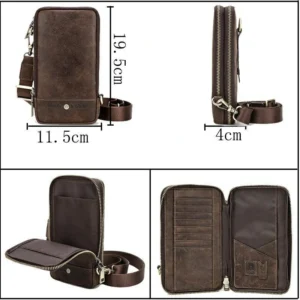 Vintage Leather Shoulder Strap Bag Multifunctional Belt Bag