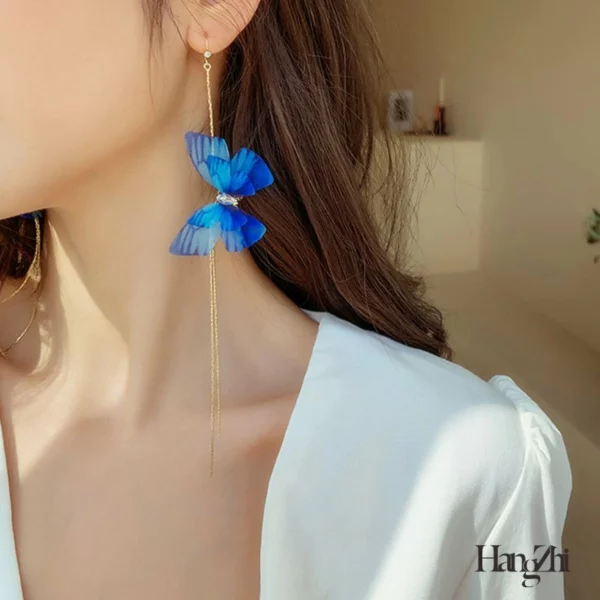 Transparent Yarn Butterfly Earring