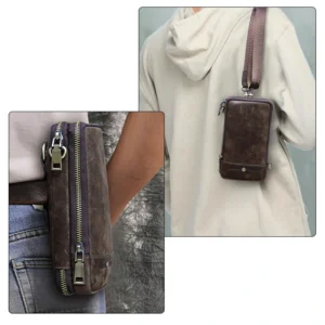 Vintage Leather Shoulder Strap Bag Multifunctional Belt Bag