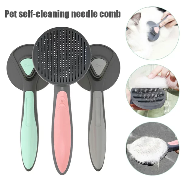 Elago Self-Cleaning Slicker Brush For Dogs And Cats Pet Grooming Dematting Brush