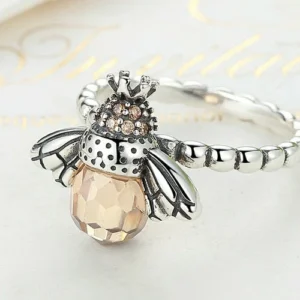 Dancing Bees Ring - 925 Sterling Silver