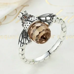 Dancing Bees Ring - 925 Sterling Silver