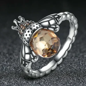 Dancing Bees Ring - 925 Sterling Silver