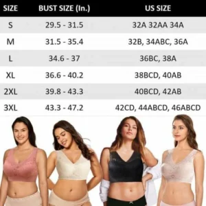 Seamless Plus Size Lace Push up V-neck Low Back Bra