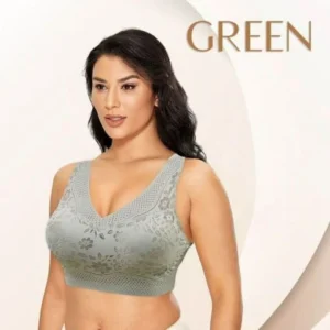 Seamless Plus Size Lace Push up V-neck Low Back Bra