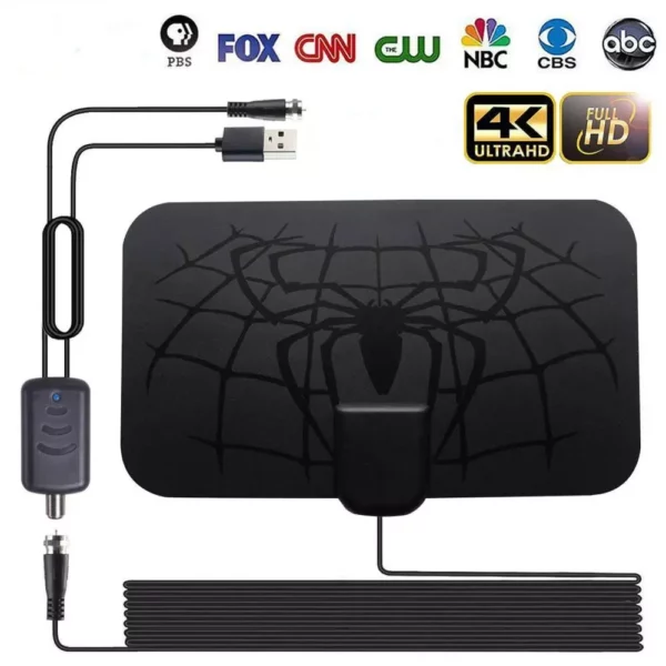 Spider Pattern New HDTV Cable Antenna 4K (5G Chip, 🌎 Can Be Used Worldwide)