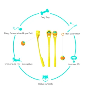 Dog Molars Throwing Toy Training Ball And Cue Stick