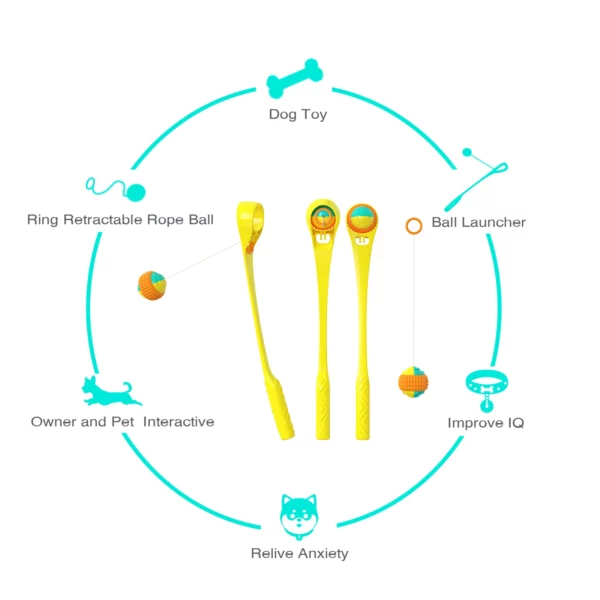Dog Molars Throwing Toy Training Ball And Cue Stick