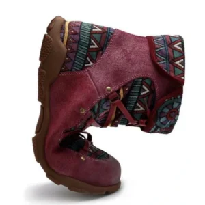 Ladies' Vintage Jacquard Stitching Short Martin Boots