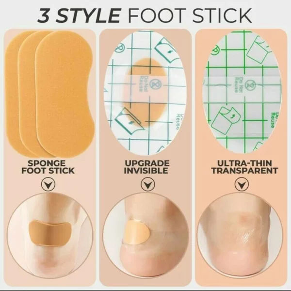 3 Type Invisible Anti-abrasion Foot Stick (20 pcs/10 pairs)