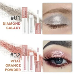 (🔥HOT SALE NOW-Buy 2 Get 1 Free) Diamond & Metal Liquid Eye Shadow