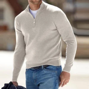 Men's Cashmere Zipper Basic Sweater