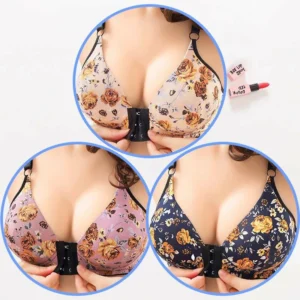 🔥Women's front buckle gathered print bra🔥🔥🔥