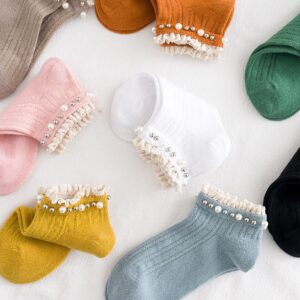 (🎉EARLY NEW YEAR SALE - 48% OFF) New Fashion Spring Lace Pearl Socks(One Size Fit All) - BUY 8 GET EXTRA 20%OFF