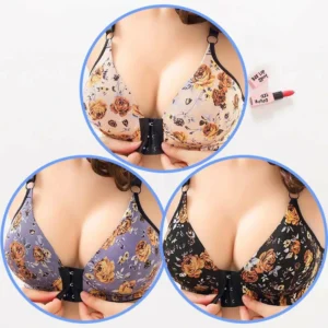 🔥Women's front buckle gathered print bra🔥🔥🔥