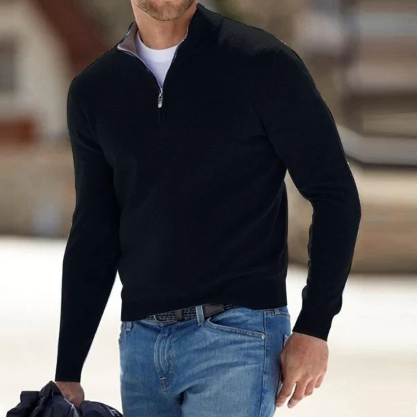 Men's Cashmere Zipper Basic Sweater